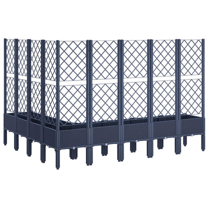 vidaXL Garden Planter with Trellis Blue Grey 200x160x142 cm PP