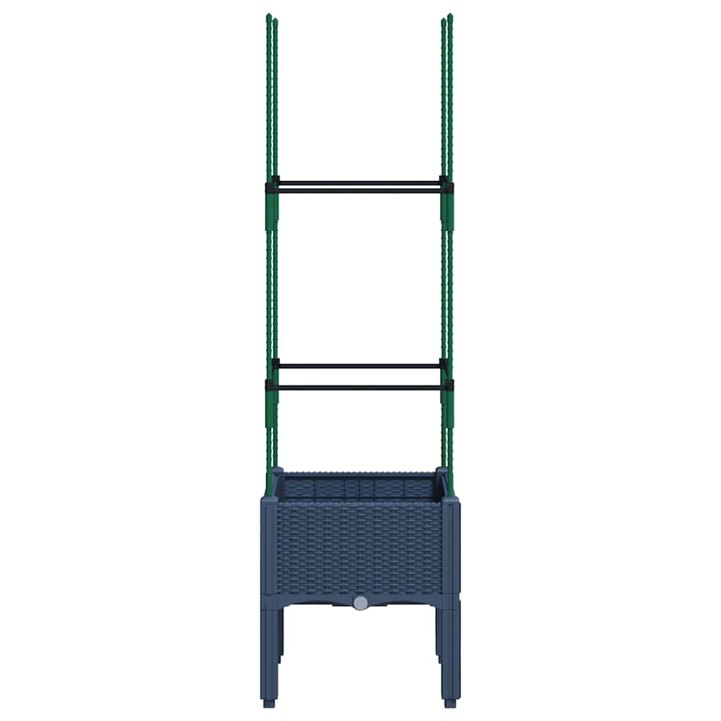 vidaXL Garden Planter with Trellis Blue Grey 40x40x142,5 cm PP