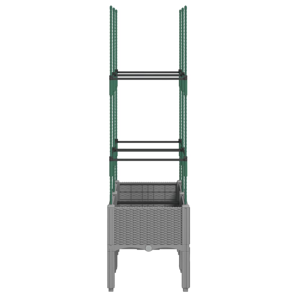 vidaXL Garden Planter with Trellis Light Grey 80x40x142,5 cm PP