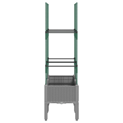 vidaXL Garden Planter with Trellis Light Grey 80x40x142,5 cm PP