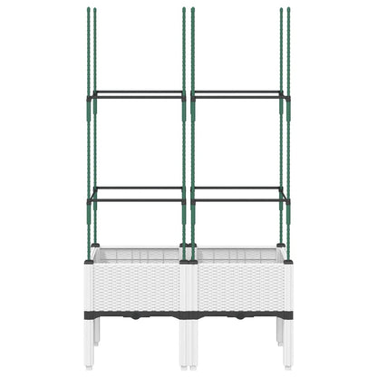 vidaXL Garden Planter with Trellis White 80x40x142.5 cm PP