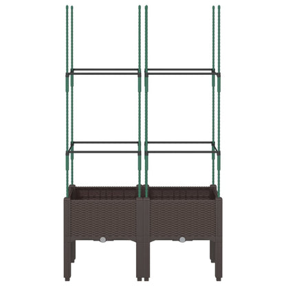vidaXL Garden Planter with Trellis Brown 80x40x142,5 cm PP