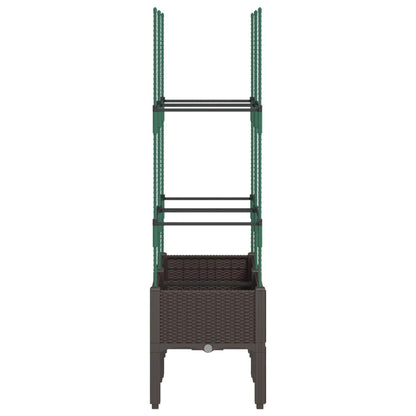 vidaXL Garden Planter with Trellis Brown 80x40x142.5 cm PP