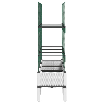 vidaXL Garden Planter with Trellis White 120x40x142,5 cm PP