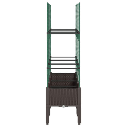 vidaXL Garden Planter with Trellis Brown 120x40x142.5 cm PP