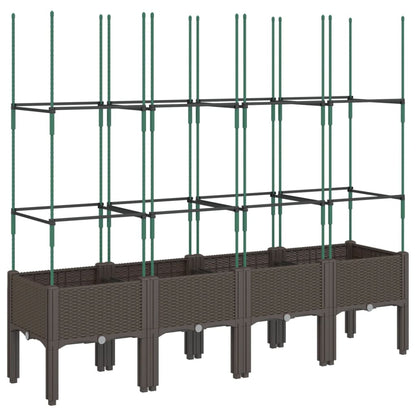 vidaXL Garden Planter with Trellis Brown 160x40x142,5 cm PP