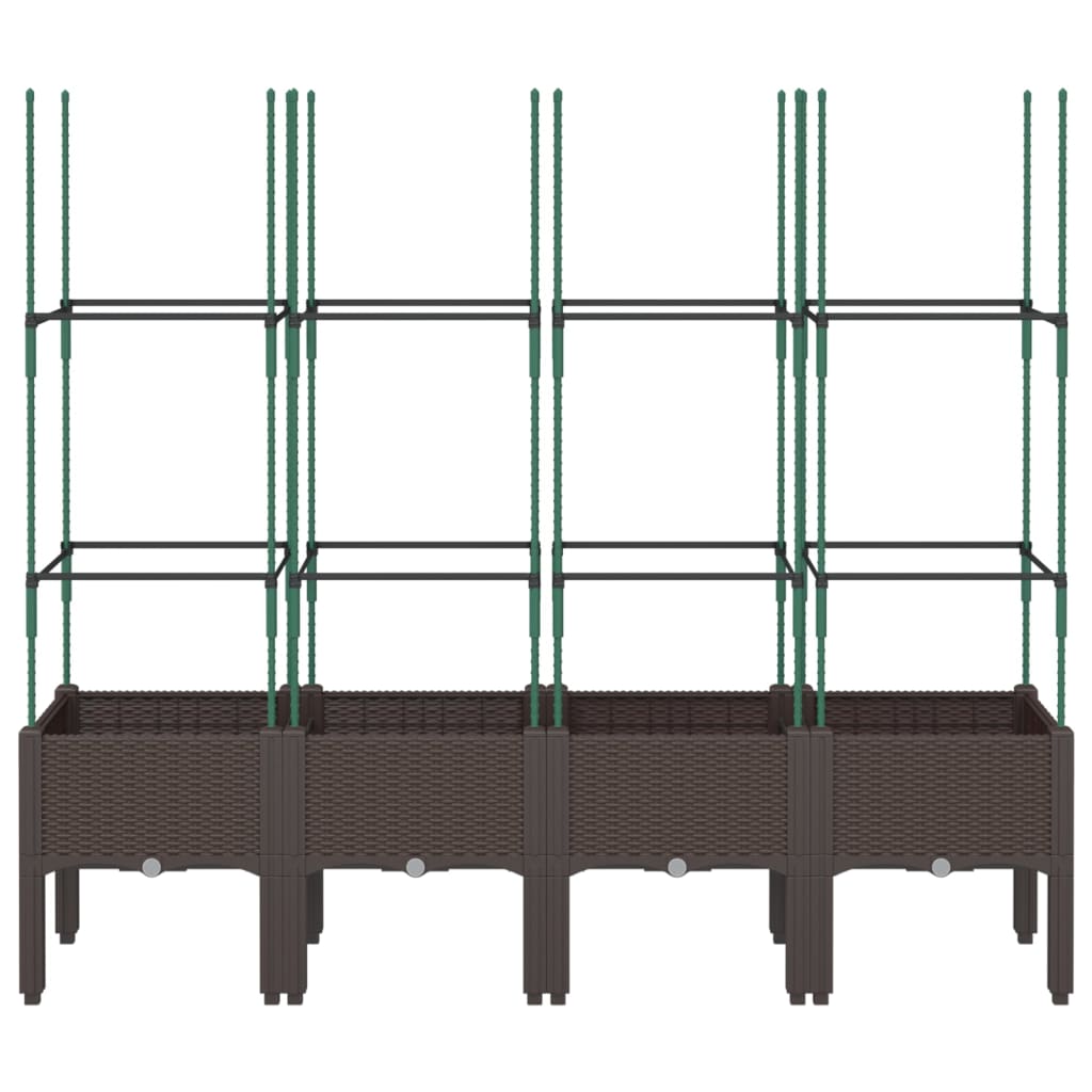 vidaXL Garden Planter with Trellis Brown 160x40x142.5 cm PP