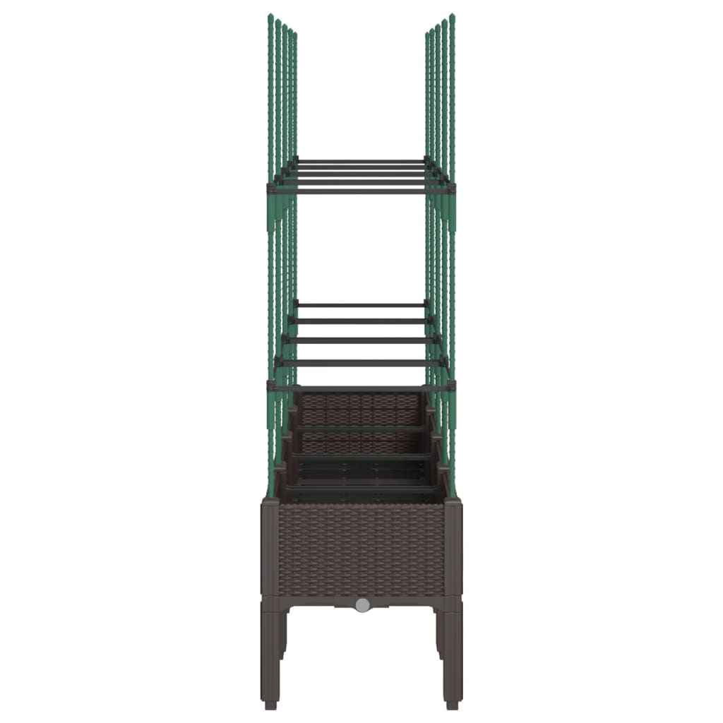 vidaXL Garden Planter with Trellis Brown 160x40x142,5 cm PP