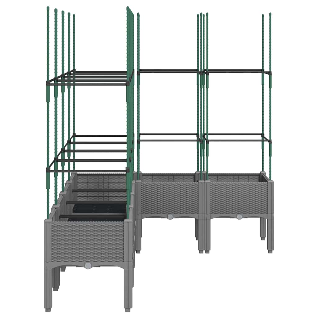 vidaXL Garden Planter with Trellis Light Grey 160x120x142,5 cm PP