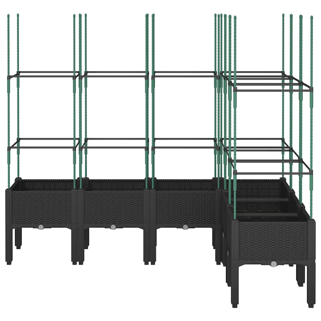 vidaXL Garden Planter with Trellis Black 160x120x142,5 cm PP