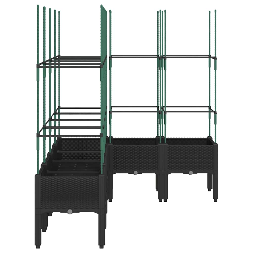 vidaXL Garden Planter with Trellis Black 160x120x142,5 cm PP