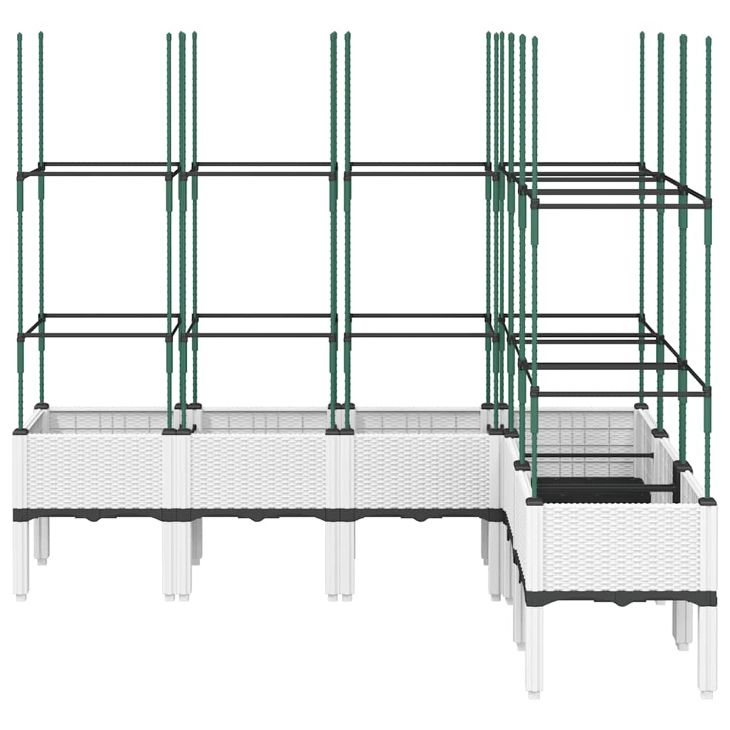 vidaXL Garden Planter with Trellis White 160x120x142,5 cm PP
