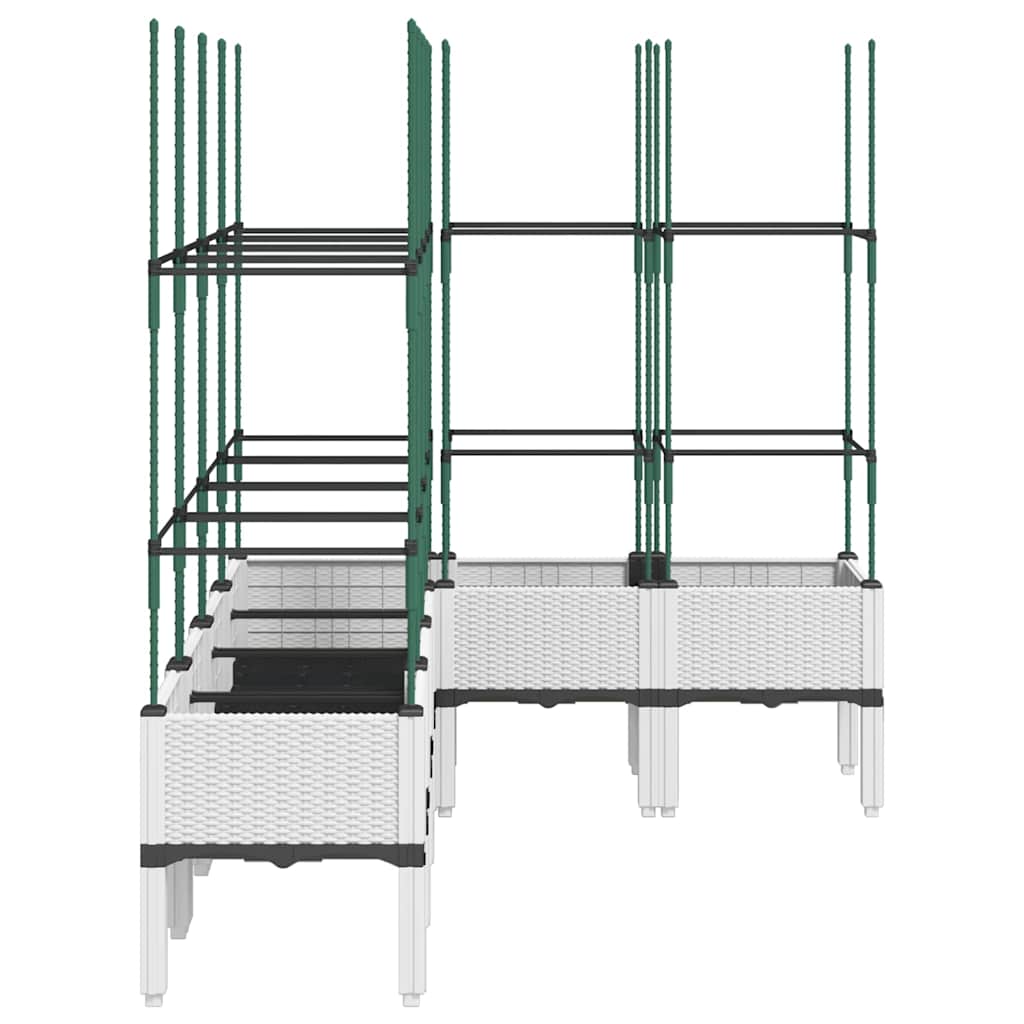 vidaXL Garden Planter with Trellis White 160x120x142,5 cm PP