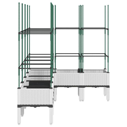 vidaXL Garden Planter with Trellis White 160x120x142,5 cm PP