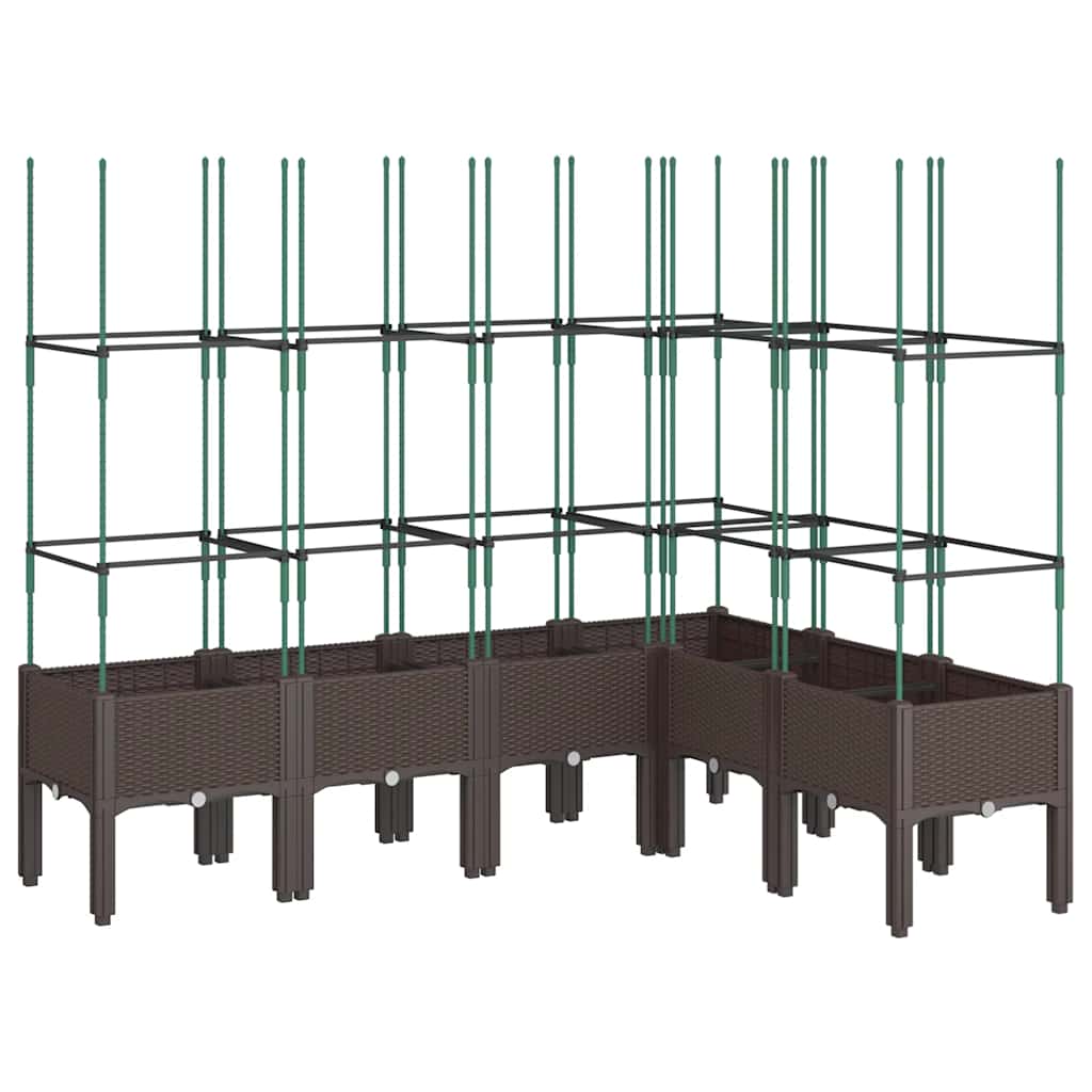 vidaXL Garden Planter with Trellis Brown 160x120x142,5 cm PP