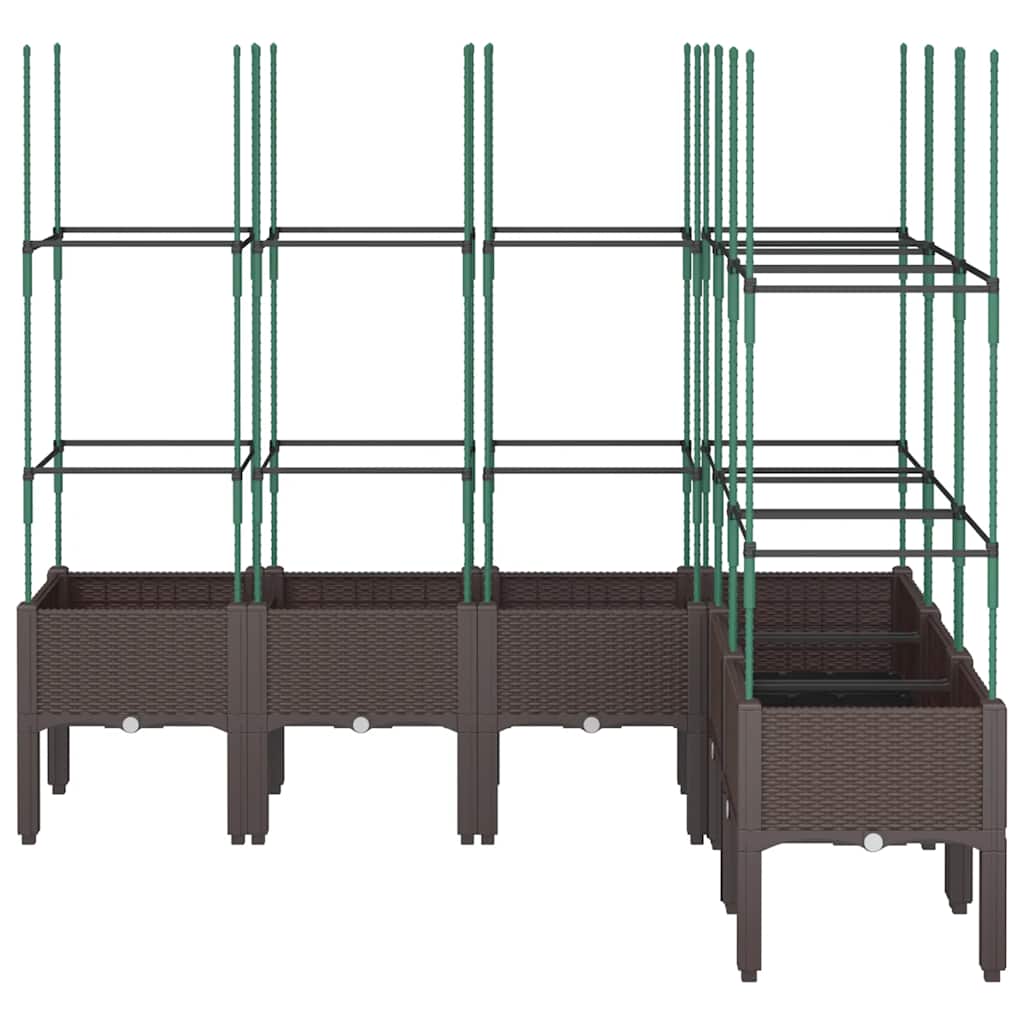 vidaXL Garden Planter with Trellis Brown 160x120x142,5 cm PP