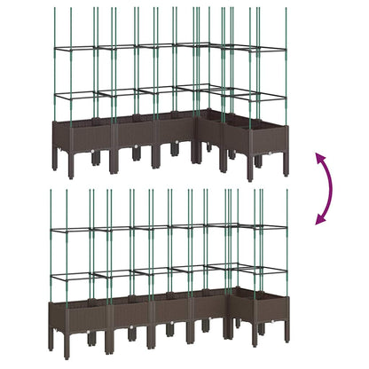 vidaXL Garden Planter with Trellis Brown 160x120x142,5 cm PP