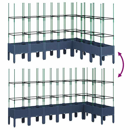 vidaXL Garden Planter with Trellis Blue Grey 200x160x142.5 cm PP