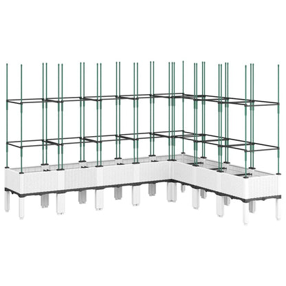 vidaXL Garden Planter with Trellis White 200x160x142.5 cm PP