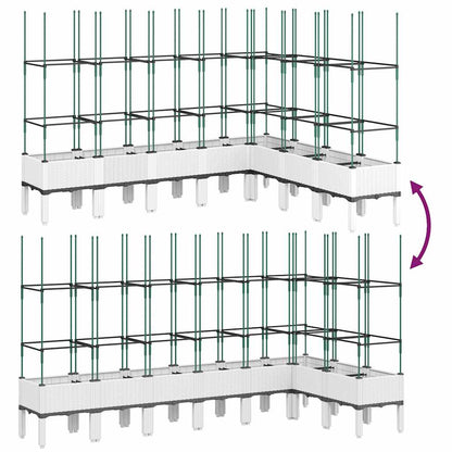 vidaXL Garden Planter with Trellis White 200x160x142.5 cm PP