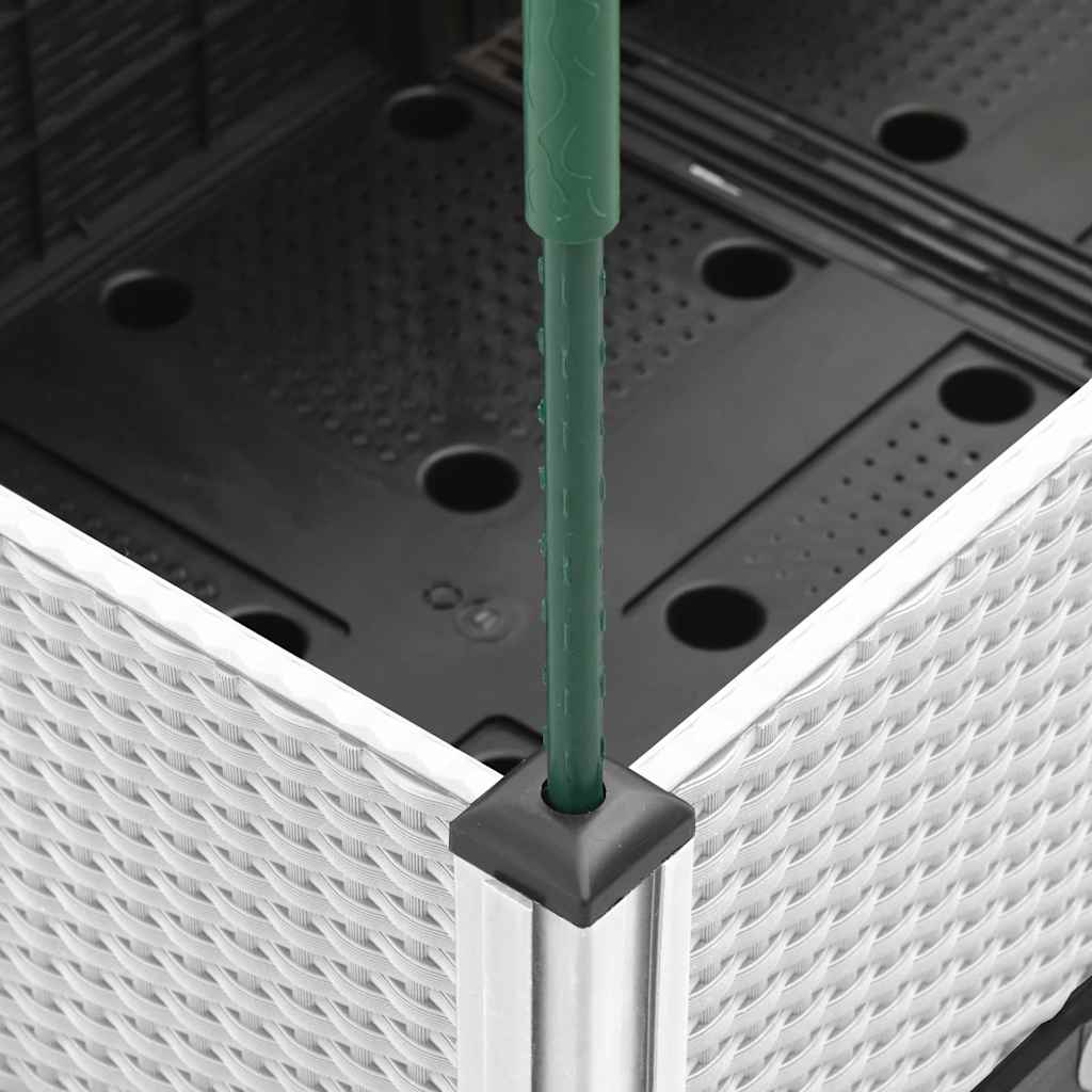 vidaXL Garden Planter with Trellis White 200x160x142.5 cm PP