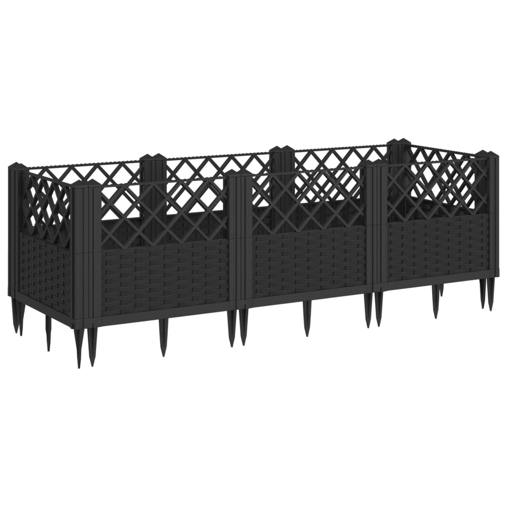 vidaXL Garden Planter | Black | PP (polypropylene) | 123.5x43.5x43.5 cm