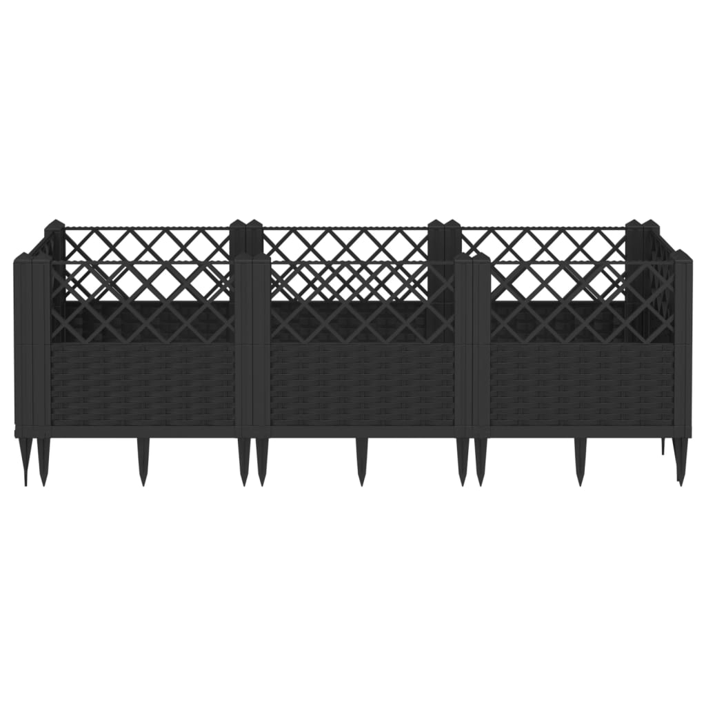 vidaXL Garden Planter | Black | PP (polypropylene) | 123.5x43.5x43.5 cm