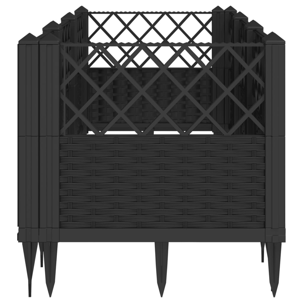 vidaXL Garden Planter | Black | PP (polypropylene) | 123.5x43.5x43.5 cm