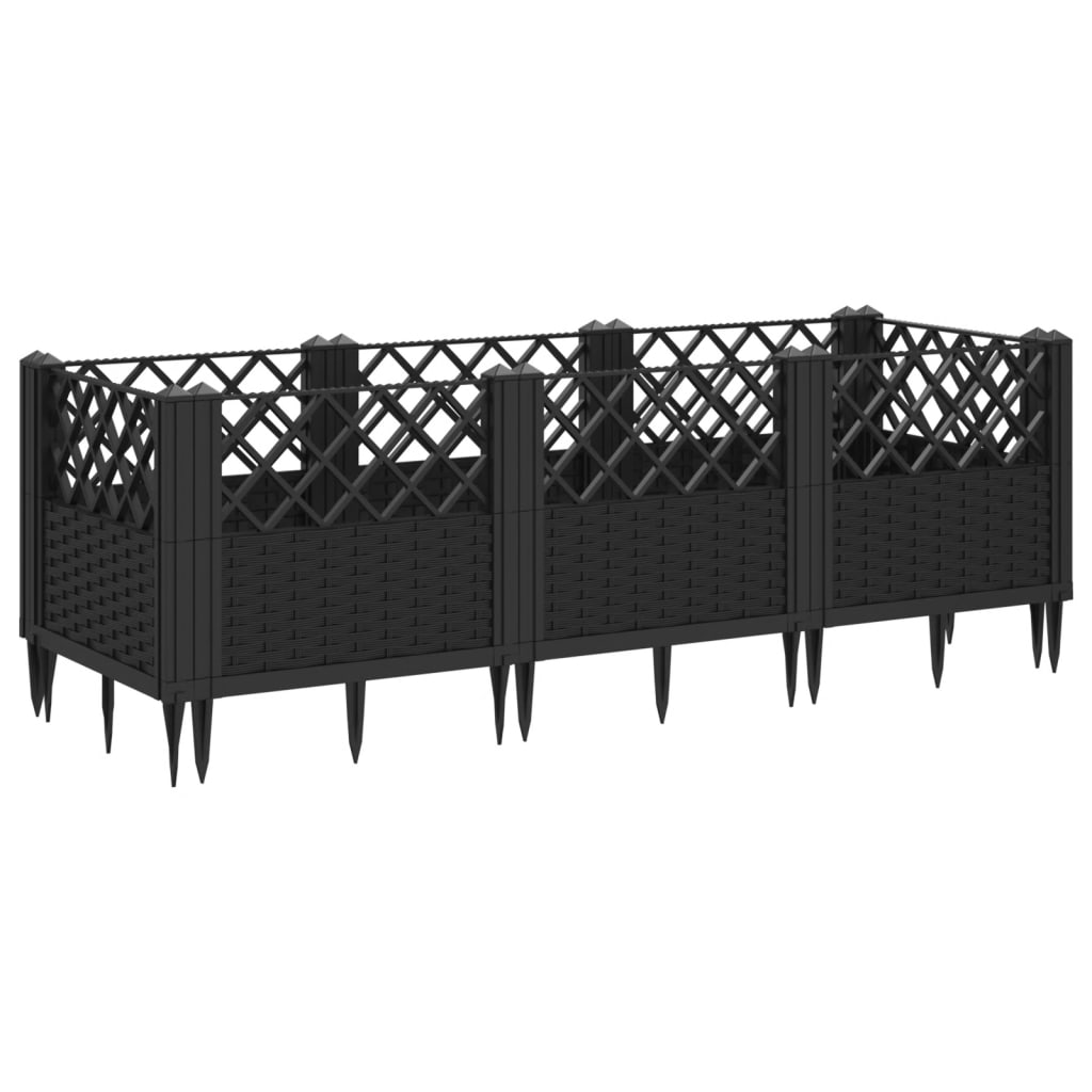 vidaXL Garden Planter | Black | PP (polypropylene) | 123.5x43.5x43.5 cm