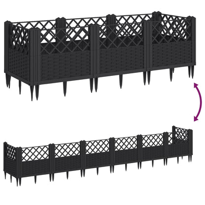 vidaXL Garden Planter | Black | PP (polypropylene) | 123.5x43.5x43.5 cm