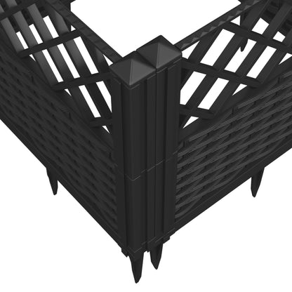 vidaXL Garden Planter | Black | PP (polypropylene) | 123.5x43.5x43.5 cm