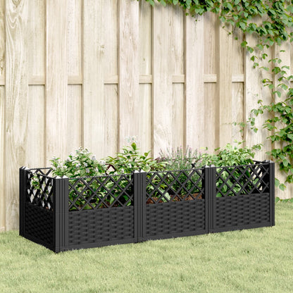vidaXL Garden Planter | Black | PP (polypropylene) | 123.5x43.5x43.5 cm