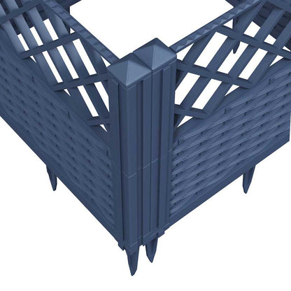 vidaXL Garden Planter with Pegs Blue Grey 123.5x43.5x43.5 cm PP