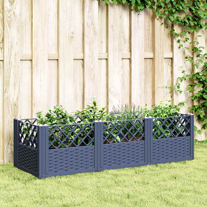 vidaXL Garden Planter with Pegs Blue Grey 123.5x43.5x43.5 cm PP