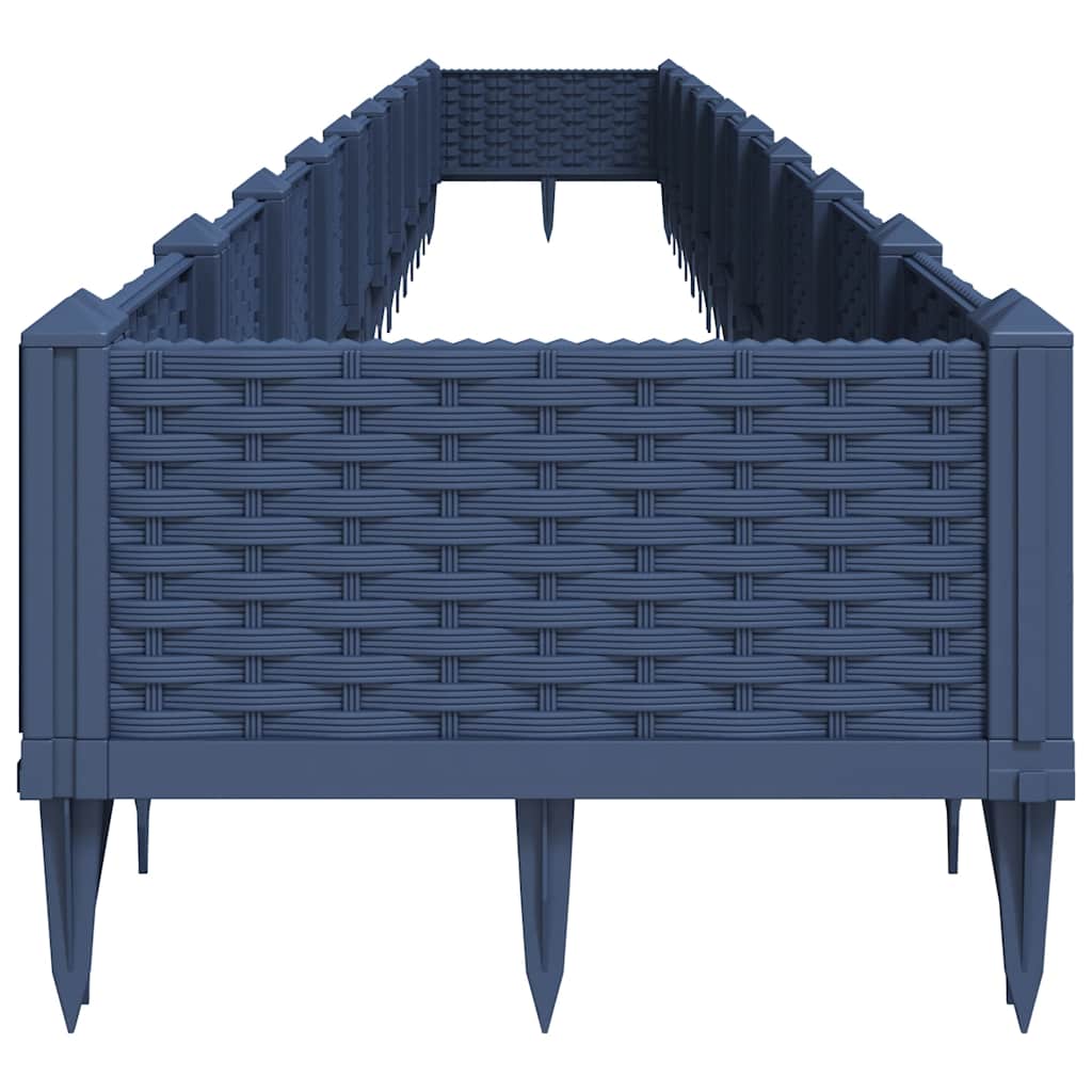 vidaXL Garden Planter with Pegs Blue Grey 362.5x42.5x28.5 cm PP