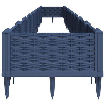 vidaXL Garden Planter with Pegs Blue Grey 362.5x42.5x28.5 cm PP