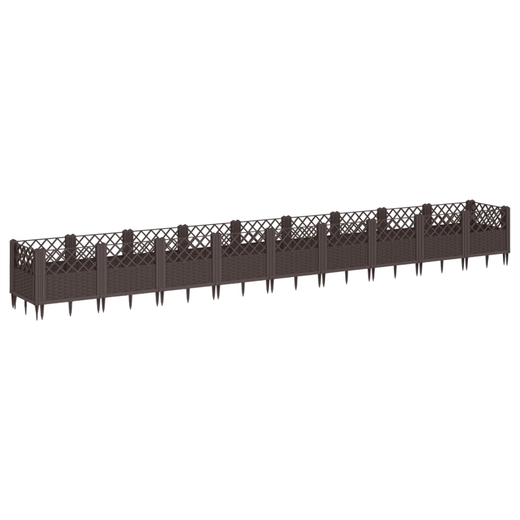 vidaXL Garden Planter | Brown | Polypropylene | Large | Modular | Garden Planter