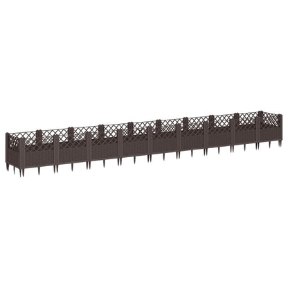 vidaXL Garden Planter | Brown | Polypropylene | Large | Modular | Garden Planter