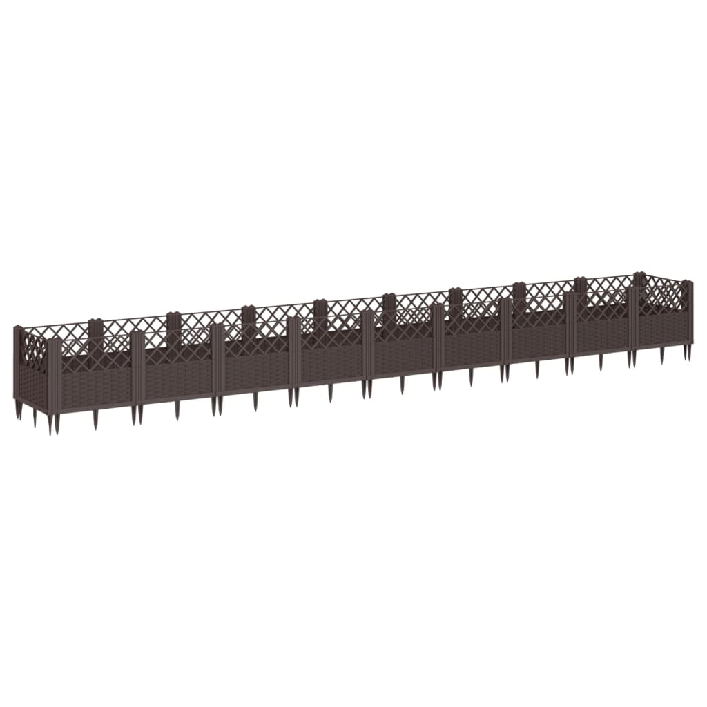 vidaXL Garden Planter | Brown | Polypropylene | Large | Modular | Garden Planter