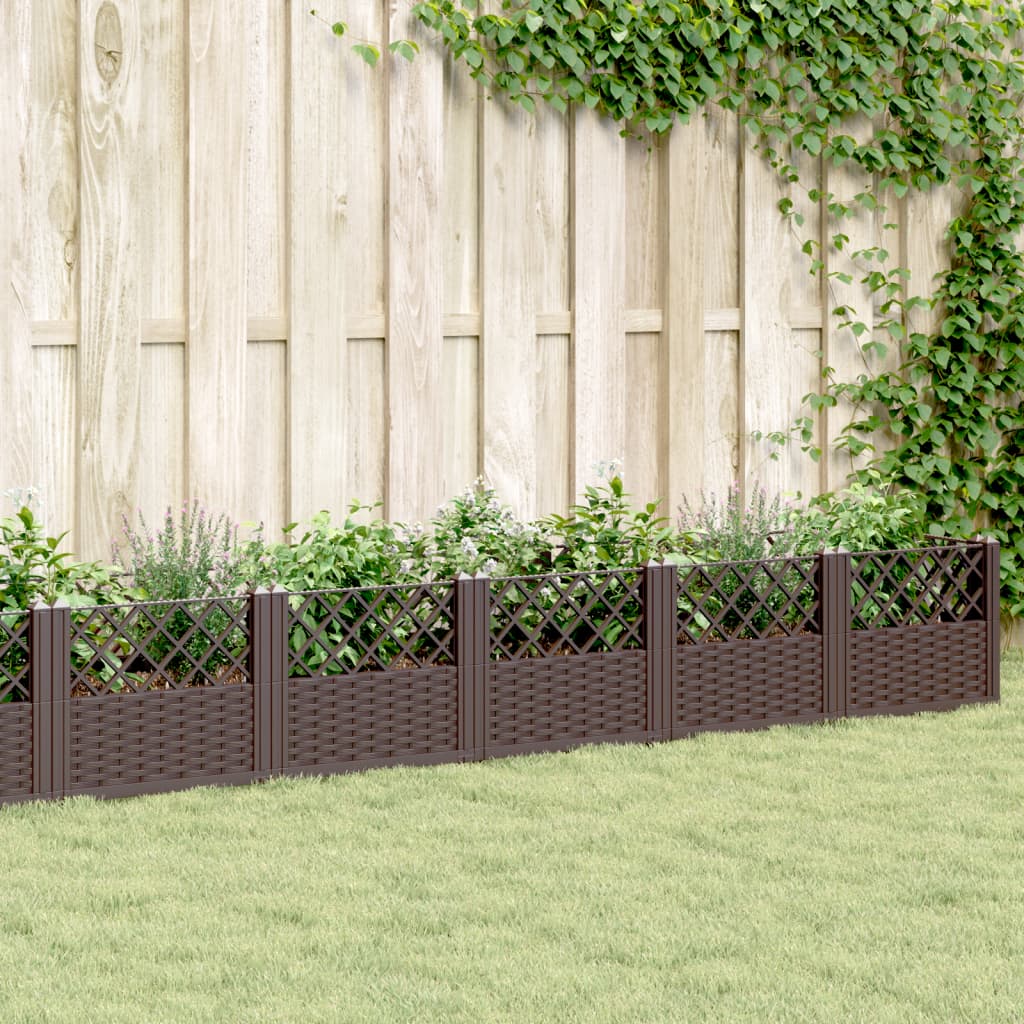 vidaXL Garden Planter | Brown | Polypropylene | Large | Modular | Garden Planter