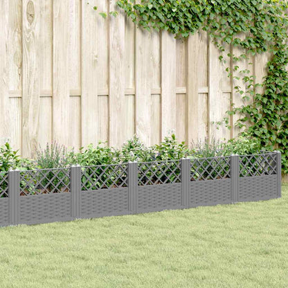 vidaXL Garden Planter with Pegs Light Grey 363.5x43.5x43.5 cm PP