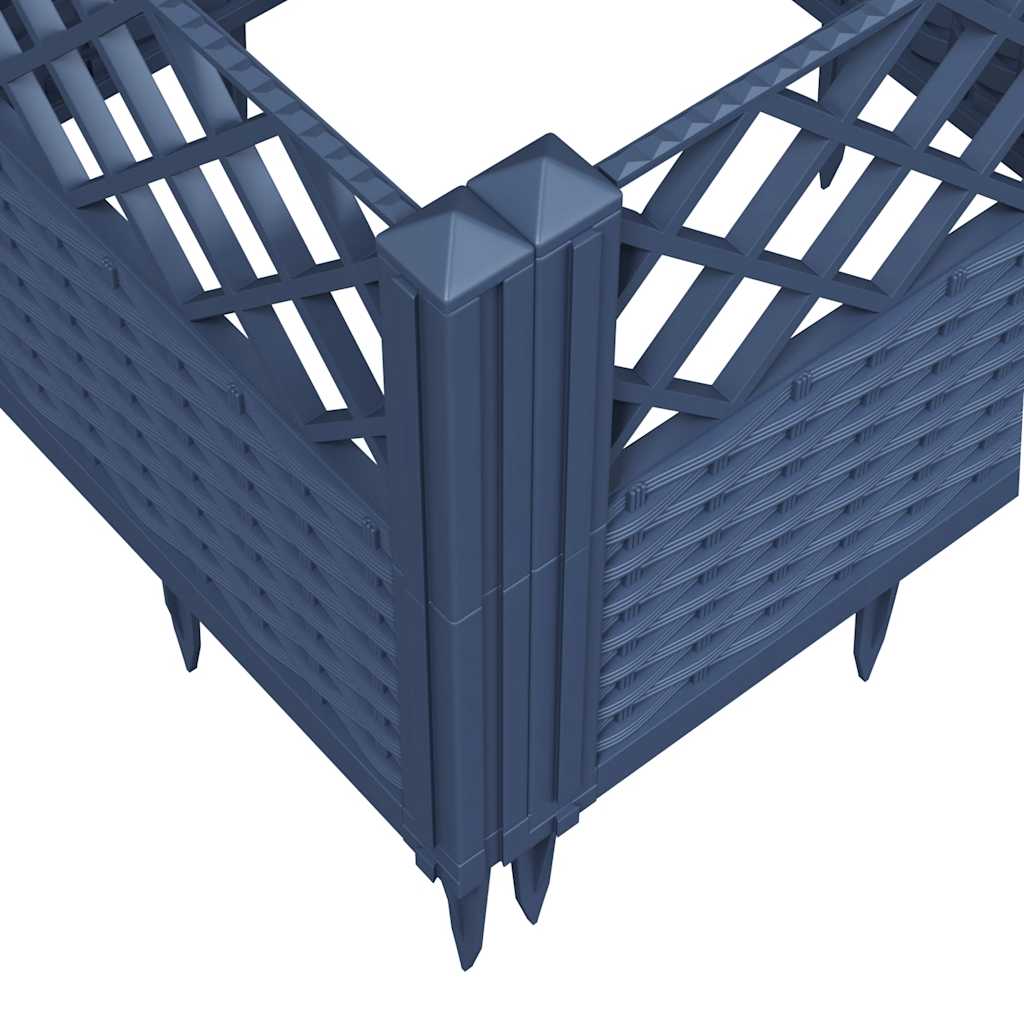 vidaXL Garden Planter with Pegs Blue Grey 363.5x43.5x43.5 cm PP