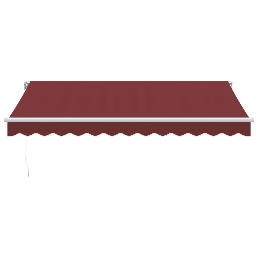 vidaXL Manual Retractable Awning with LED Burgundy 350x250 cm