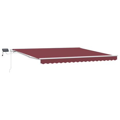 vidaXL Manual Retractable Awning with LED Burgundy 400x300 cm