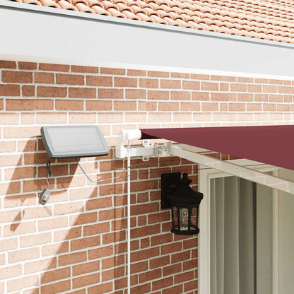 vidaXL Manual Retractable Awning with LED Burgundy 400x300 cm