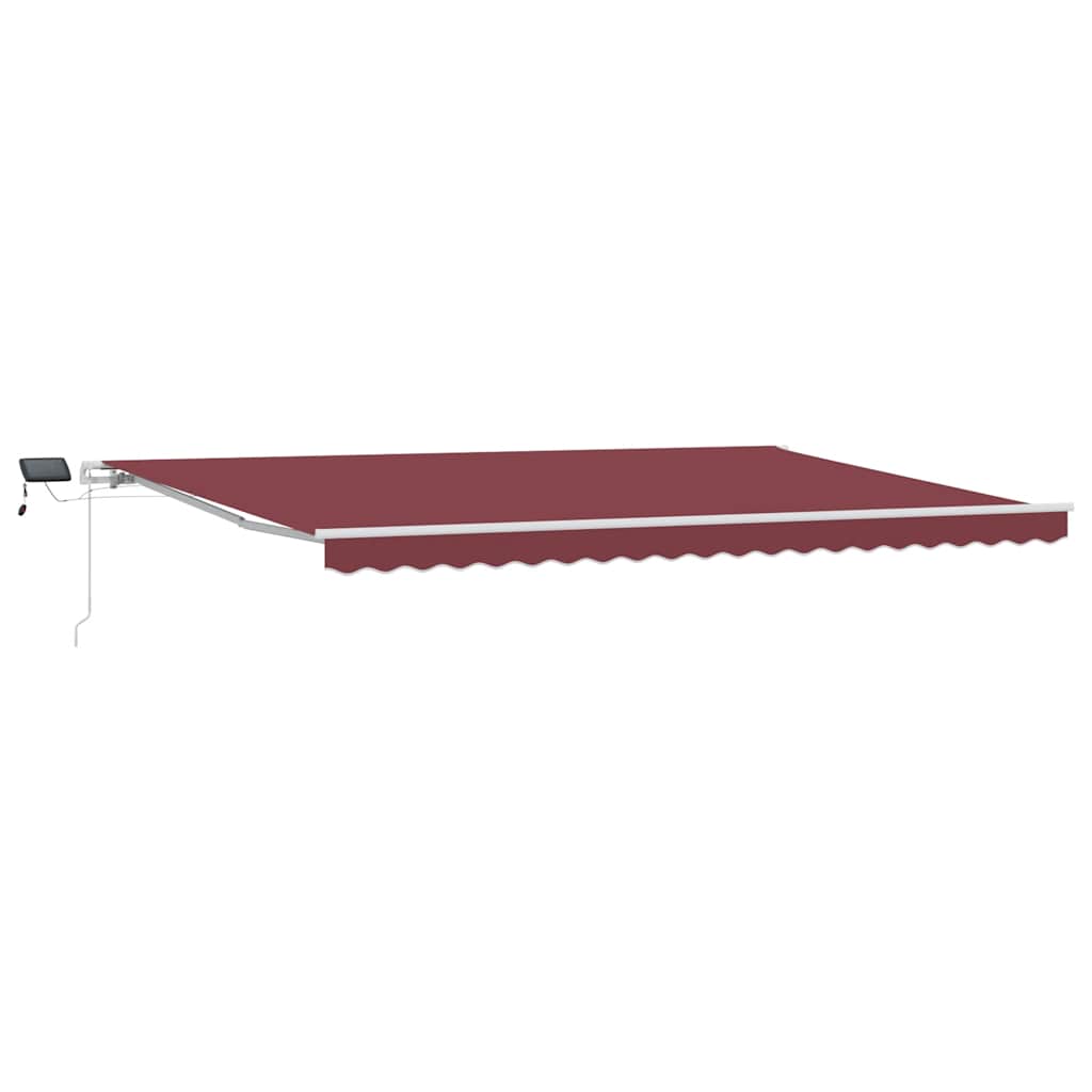 vidaXL Retractable Awning | Burgundy | Powder-coated aluminium | Large