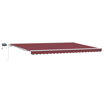 vidaXL Retractable Awning | Burgundy | Powder-coated aluminium | Large