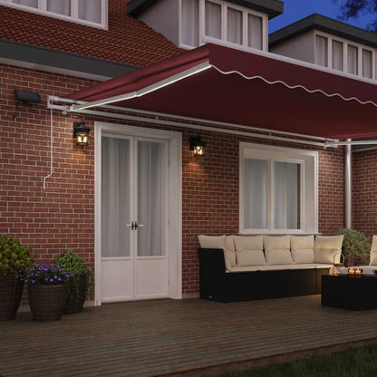 vidaXL Retractable Awning | Burgundy | Powder-coated aluminium | Large