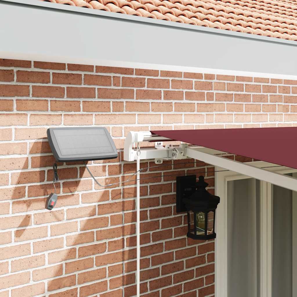 vidaXL Retractable Awning | Burgundy | Powder-coated aluminium | Large