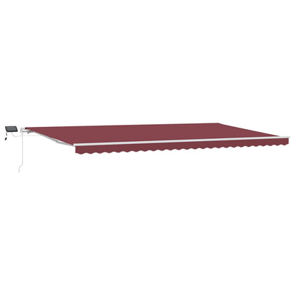vidaXL Manual Retractable Awning with LED Burgundy 600x300 cm